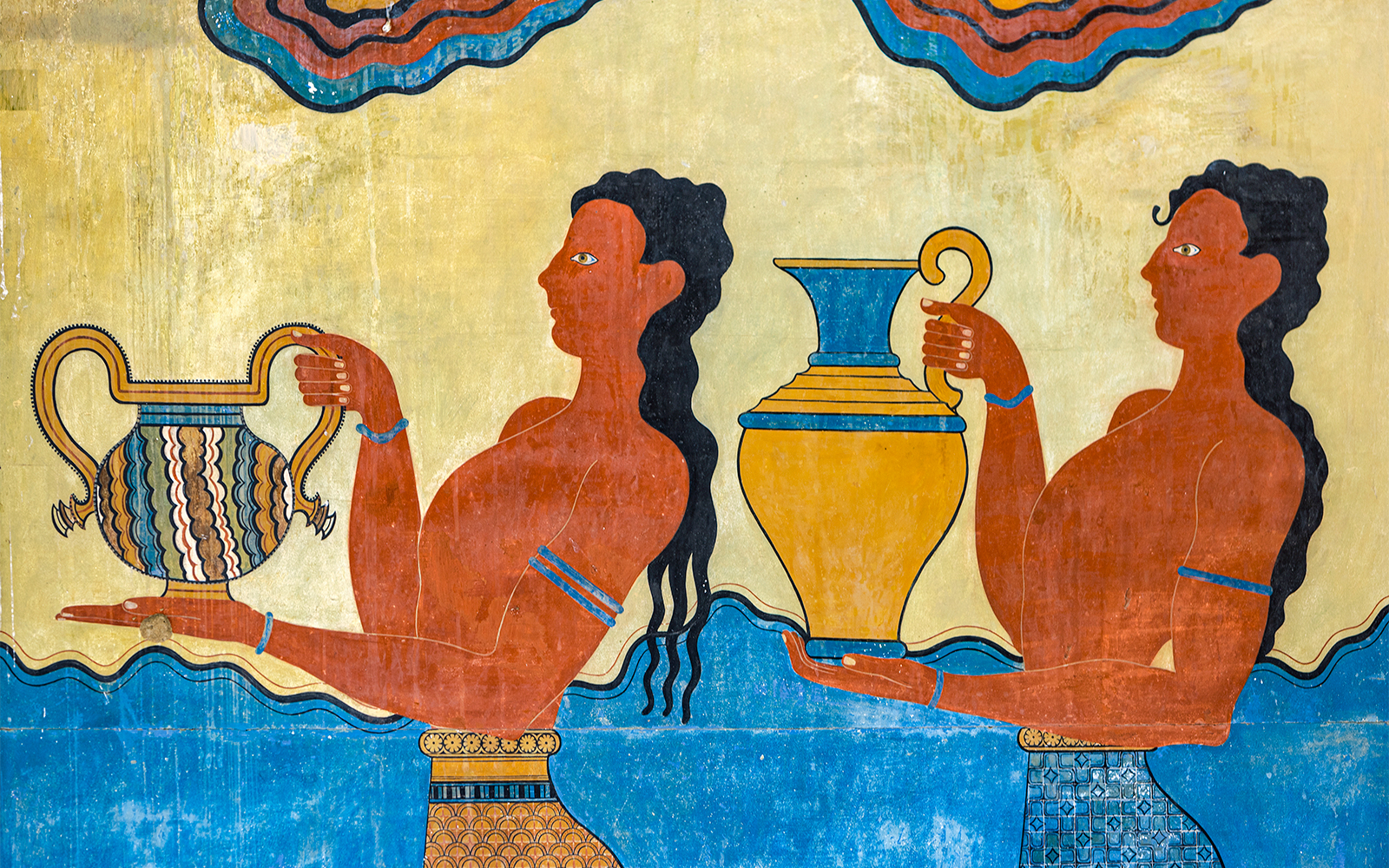 Minoan art inside Knossos Palace