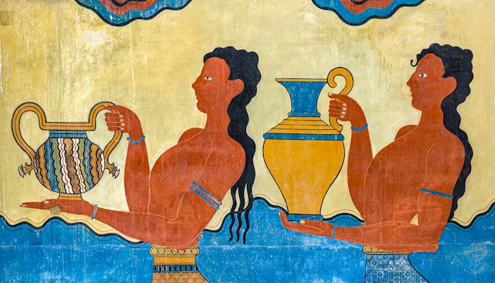 Minoan art inside Knossos Palace