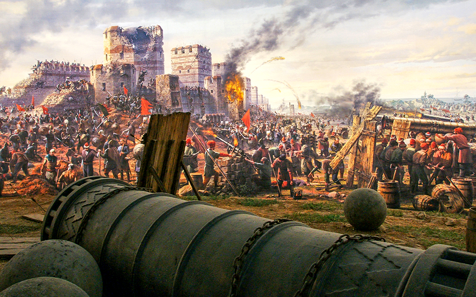 Siege of Constantinople diorama at Istanbul Panorama 1453 History Museum.