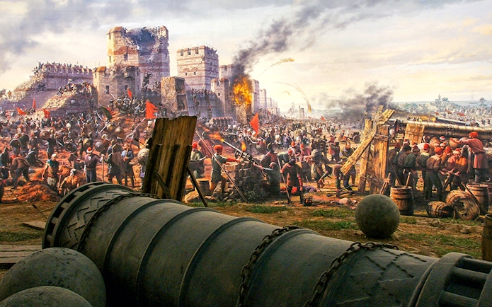 Siege of Constantinople diorama at Istanbul Panorama 1453 History Museum.