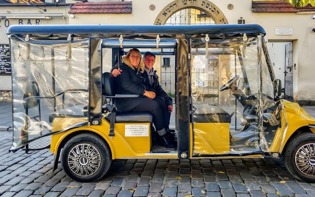Golf cart tour in Krakow's Jewish Quarter with Schindler's Factory Museum visit.