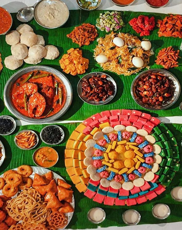 Traditional Malaysian dishes and colorful sweets displayed at Wonder Food Museum.