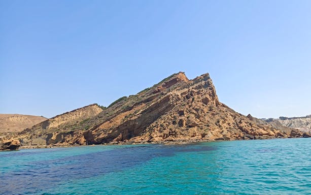 Scala Dei Turchi rock formation viewed from the sea during a 4-hour boat tour.