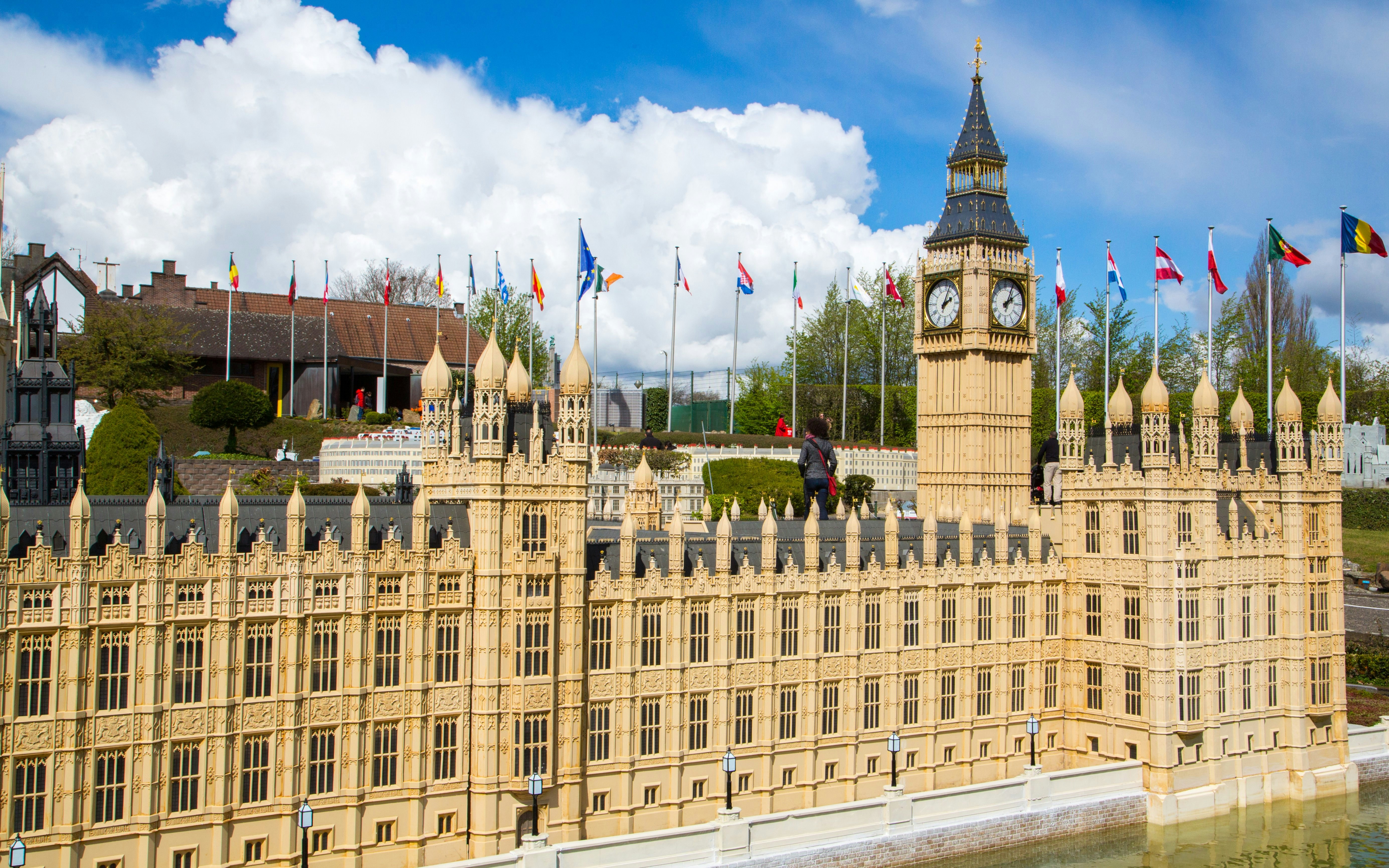 Miniature Big Ben and Parliament model at Mini-Europe, Brussels.
