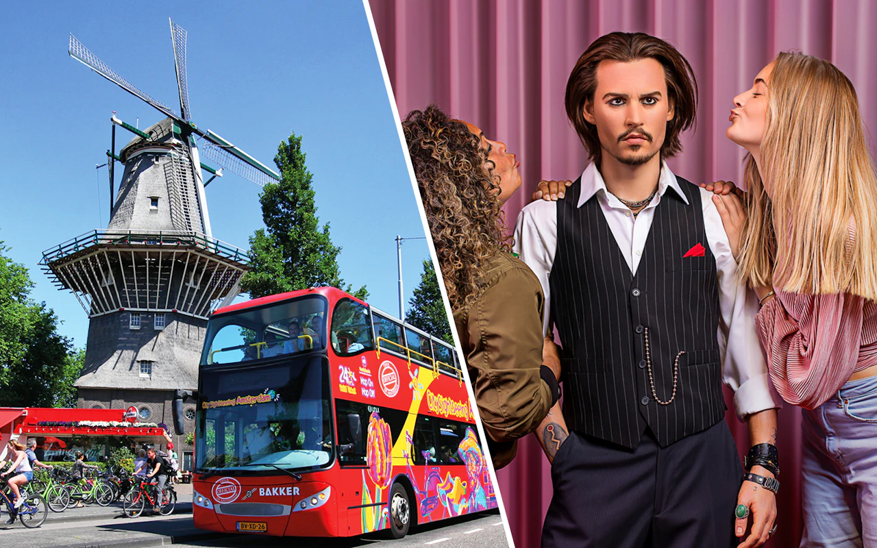 Combo: Amsterdam Hop-on Hop-off Bus Tour + Madame Tussauds Tickets