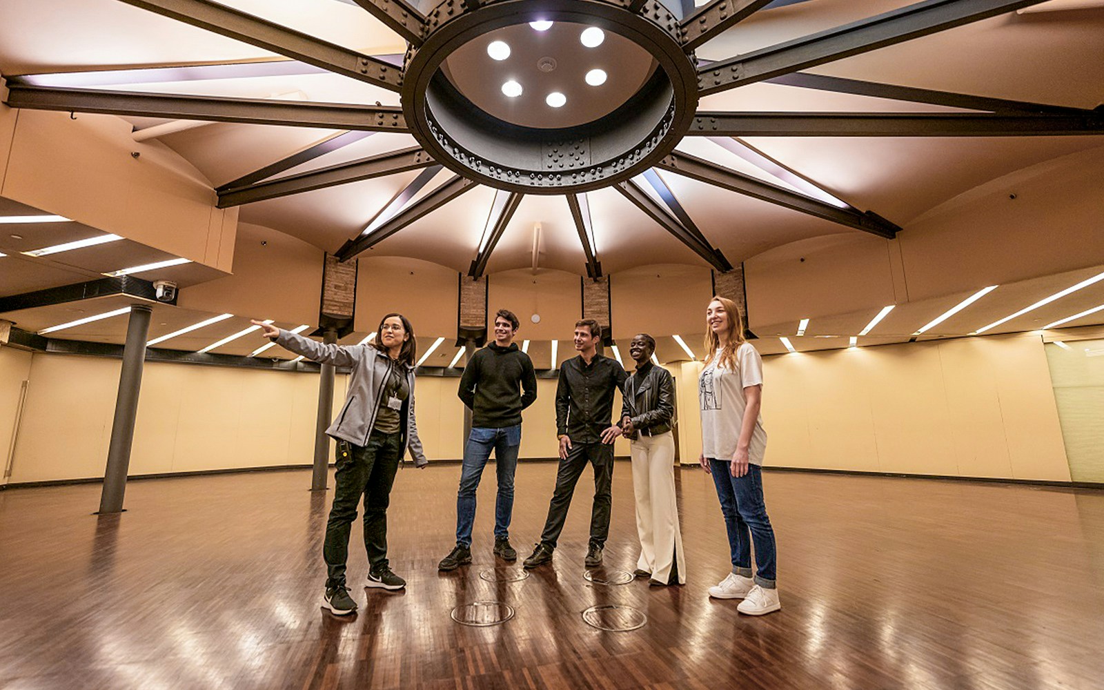 Visitors on the La Pedrera Sunrise Tour inside Casa Milà, Barcelona.