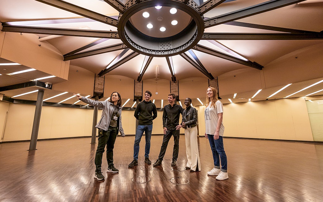 Visitors on the La Pedrera Sunrise Tour inside Casa Milà, Barcelona.