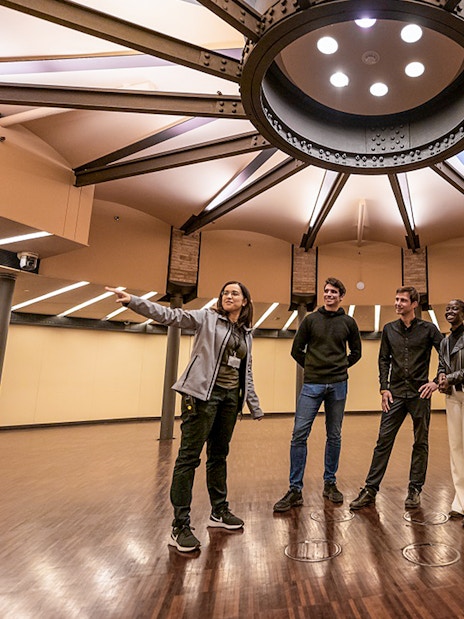 Visitors on the La Pedrera Sunrise Tour inside Casa Milà, Barcelona.