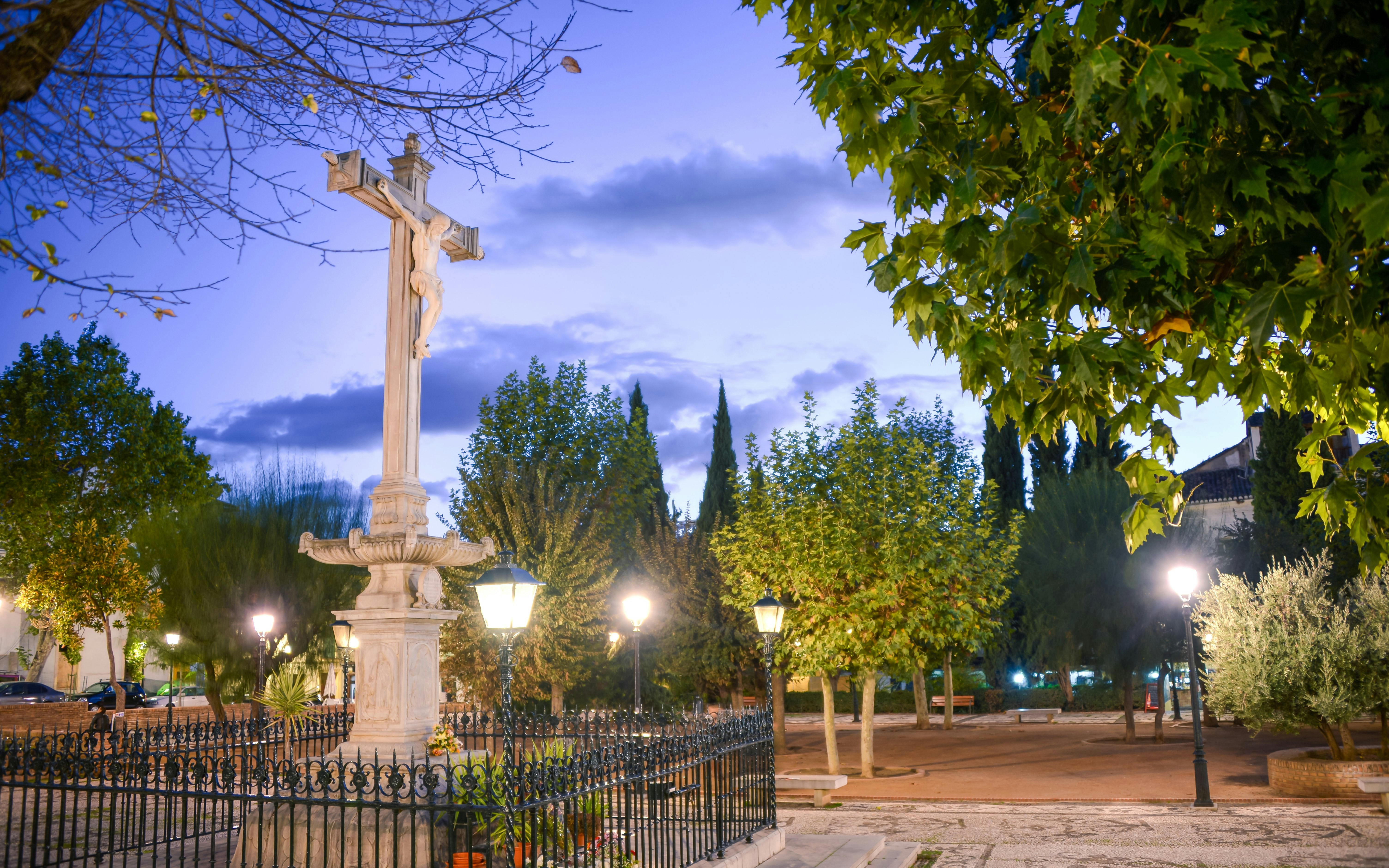 Christ of Favors statue in Campo del Príncipe, Realejo Quarter, Granada.