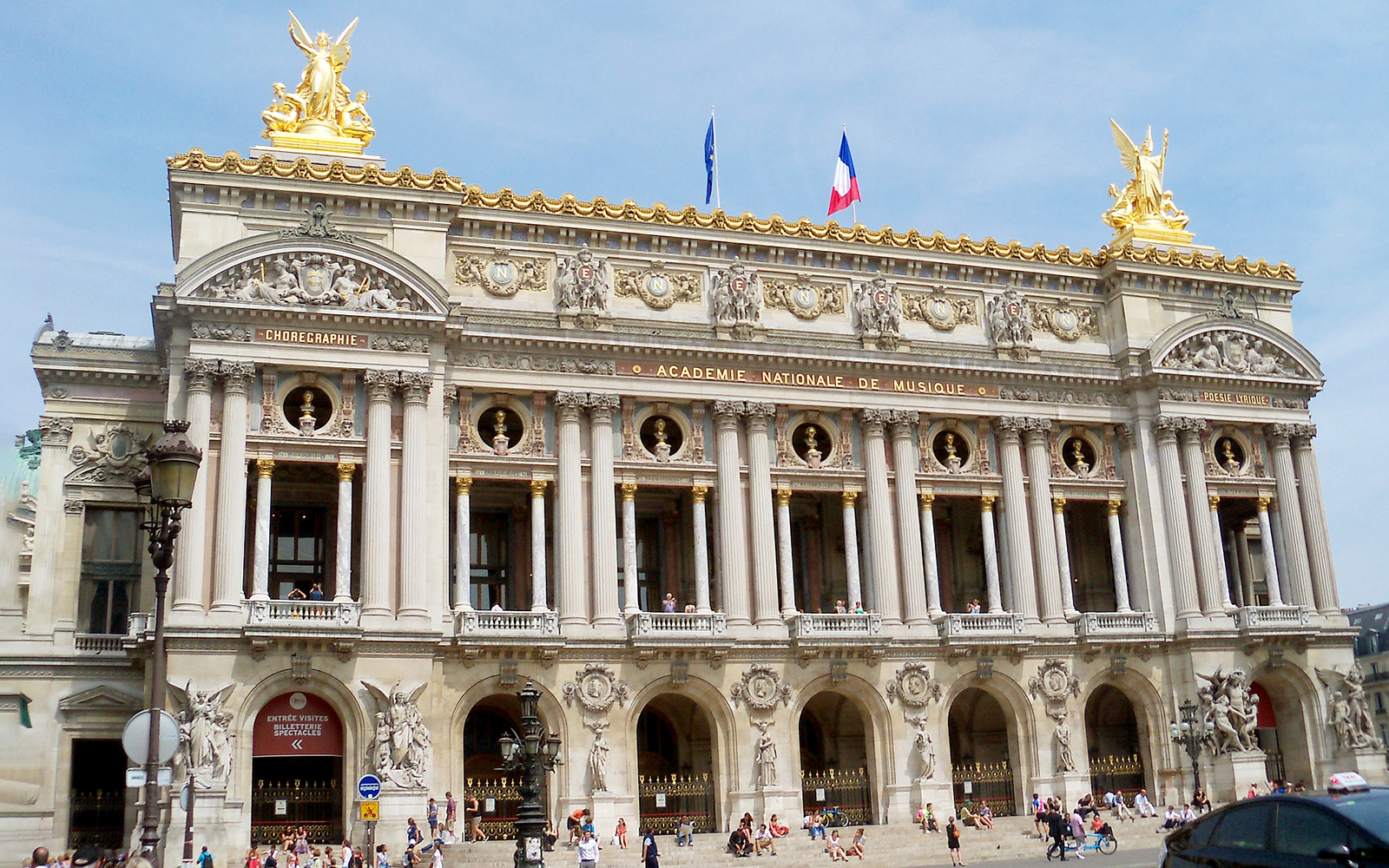 Palais Garnier facade in Paris, part of the Paris in a Day Guided Tour.