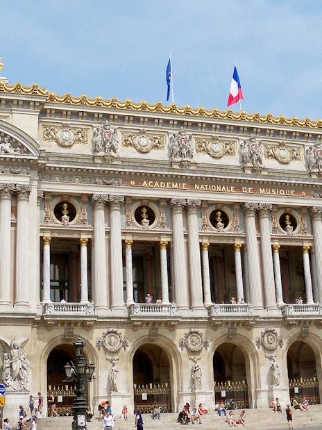Palais Garnier facade in Paris, part of the Paris in a Day Guided Tour.