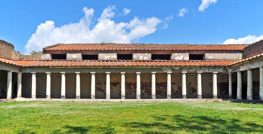 View of the arcades with columns in the villa of Poppea, Oplontis
