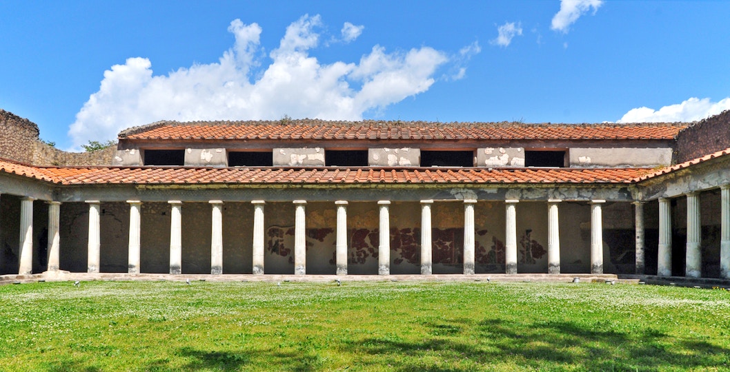 View of the arcades with columns in the villa of Poppea, Oplontis