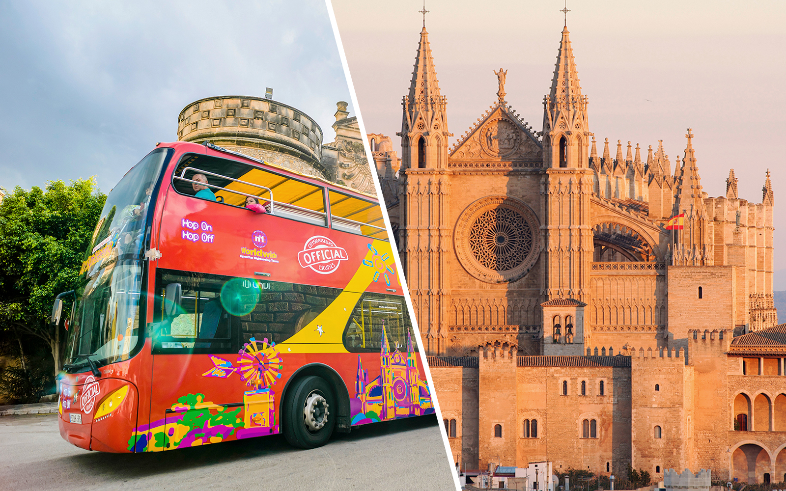 Combo: Mallorca Hop-On Hop-Off Bus Tour + Palma Cathedral Skip-the-Line Tickets