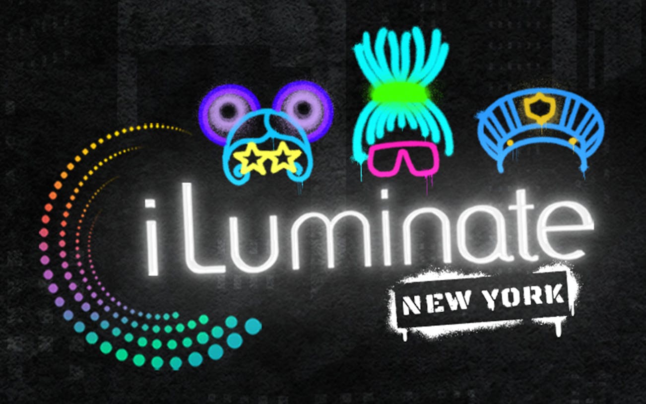 iLuminate logo with neon graphics and New York text.