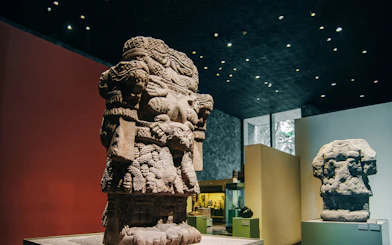 Stone sculpture in Anthropology Museum, Mexico.