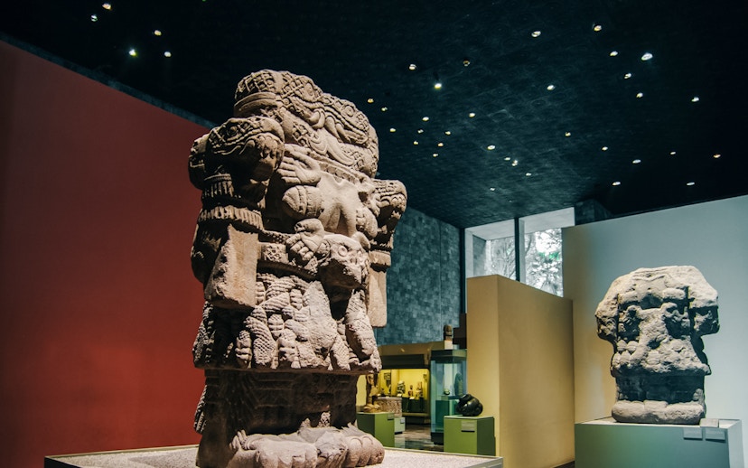Stone sculpture in Anthropology Museum, Mexico.