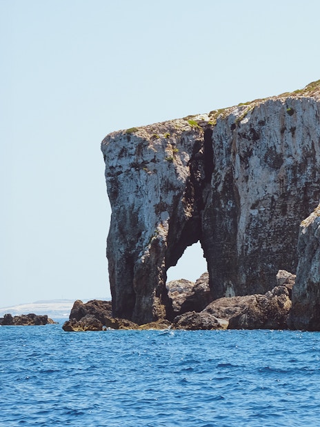 Elephant Rock formation in the Mediterranean Sea, Malta.