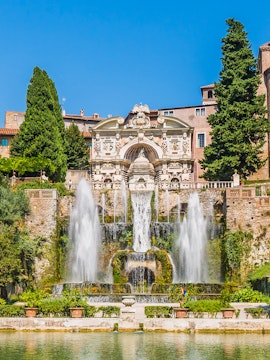 Villa d’Este fountains and gardens in Tivoli, Italy.