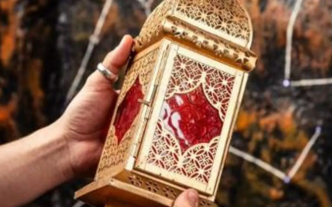 Decorative lantern held during Aladdin & The Magic Vault Escape Room in Dubai.