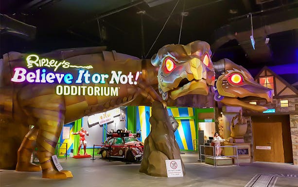 Ripley’s Believe It or Not! Odditorium entrance with dragon sculpture, part of Ripley’s Adventure Pass.