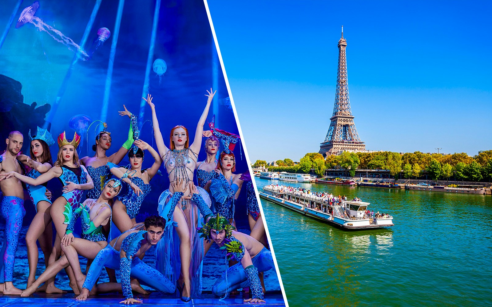 Paradis Latin Show Tickets with Optional Champagne + 1-Hour Seine River Sightseeing Cruise from the Eiffel Tower