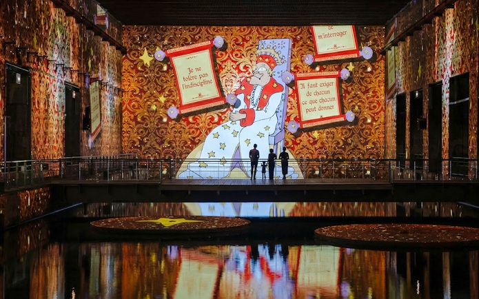 Immersive display of The Little Prince at Bassins des Lumières, Bordeaux.