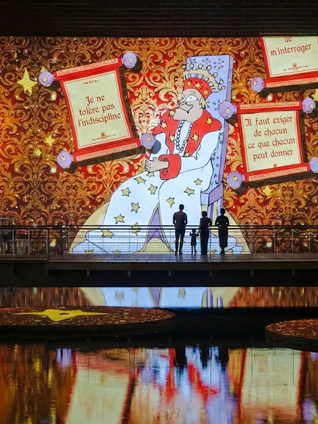 Immersive display of The Little Prince at Bassins des Lumières, Bordeaux.