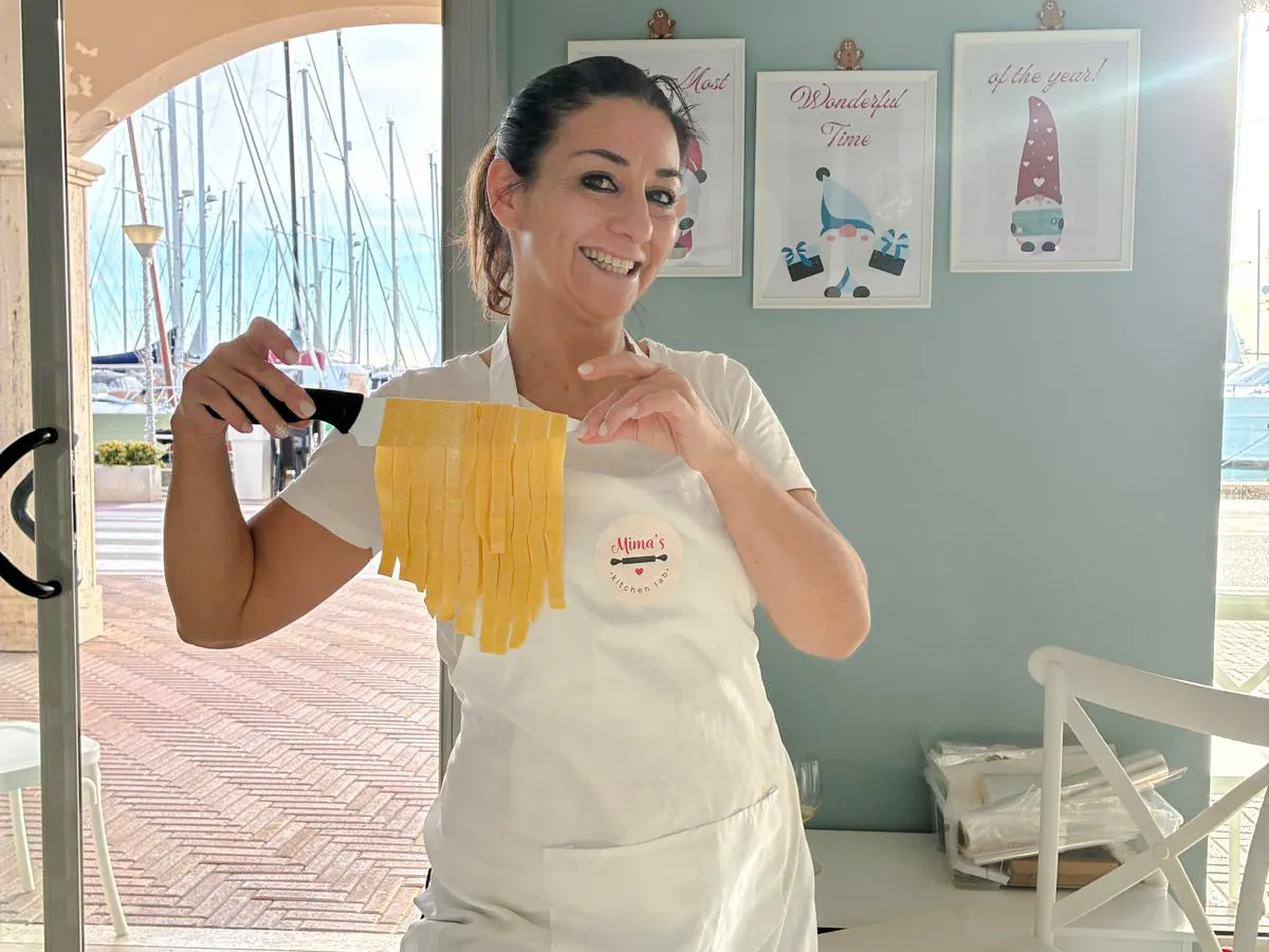 Fettuccine and traditional wine cookies  Cooking Class by the Sea in Rome