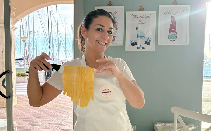 Fettuccine and traditional wine cookies Cooking Class by the Sea in Rome