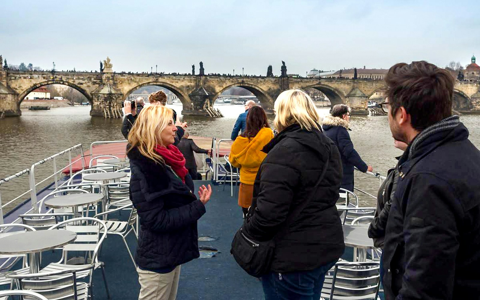 Guests exploring at Prague Sightseeing Boat Cruise