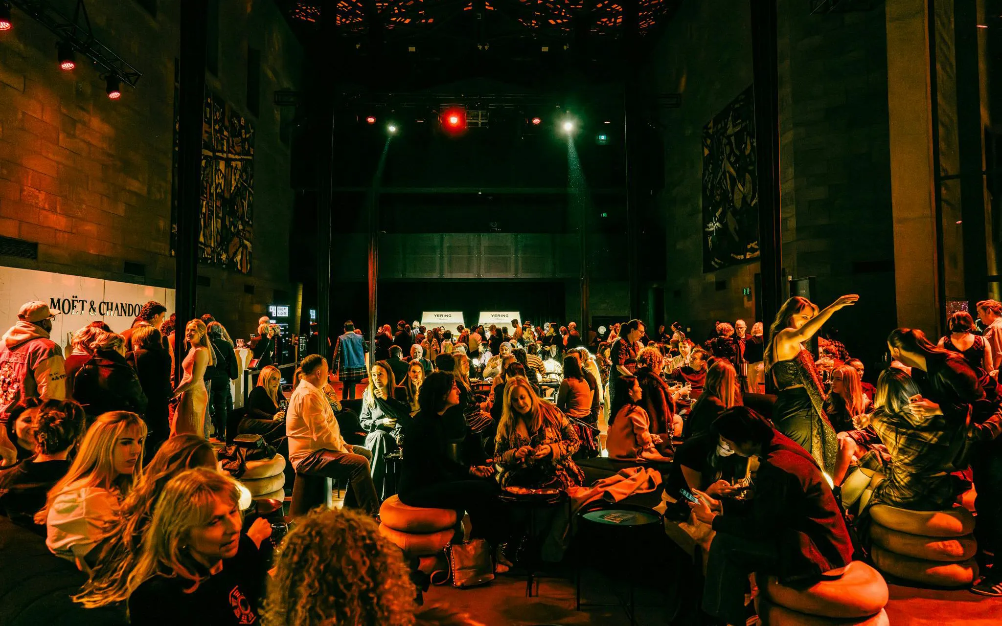 Crowd enjoying NGV Friday Nights at Cartier Exhibition, National Gallery Victoria.