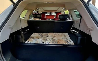 Luxor airport transfer vehicle interior with spacious luggage area.