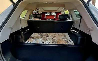 Luxor airport transfer vehicle interior with spacious luggage area.