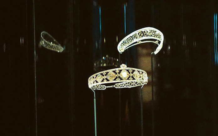 Cartier tiaras on display at NGV Friday Nights, National Gallery Victoria.