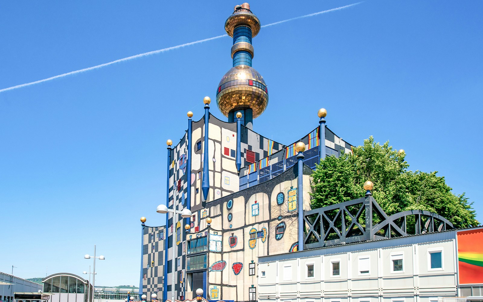Spittelau incinerator with colorful facade by Hundertwasser in Vienna, Austria.