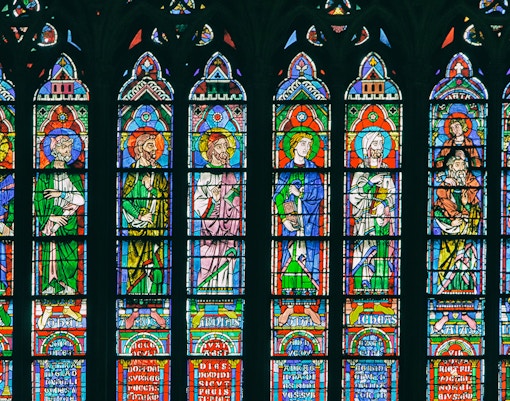 Stained glass windows at the Met
