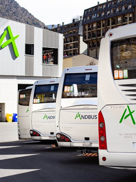 #Buses parked at Andorra la Vella station for routes to/from Andorra.