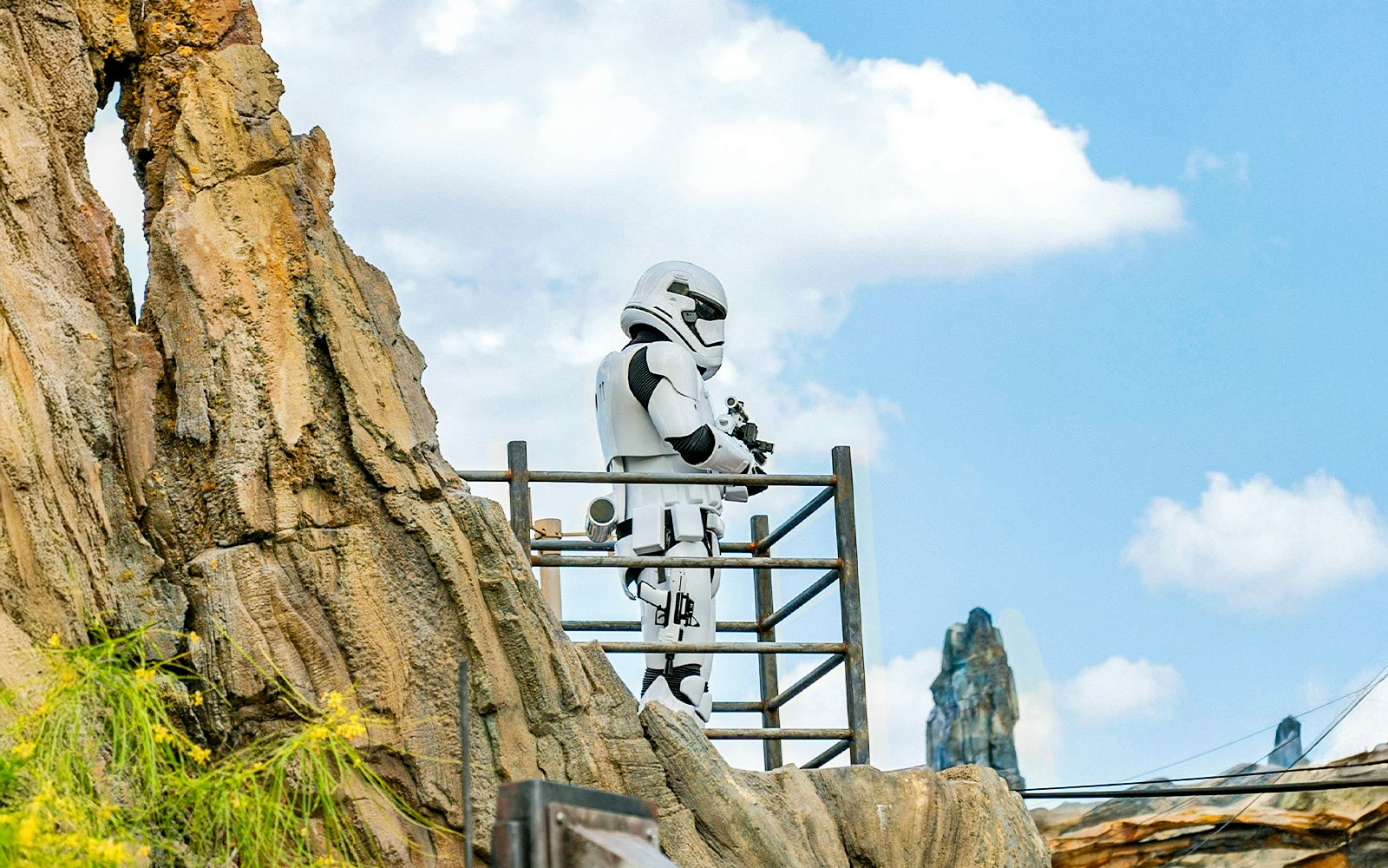 Stormtrooper on guard at Galaxy's Edge, Walt Disney World, Orlando.
