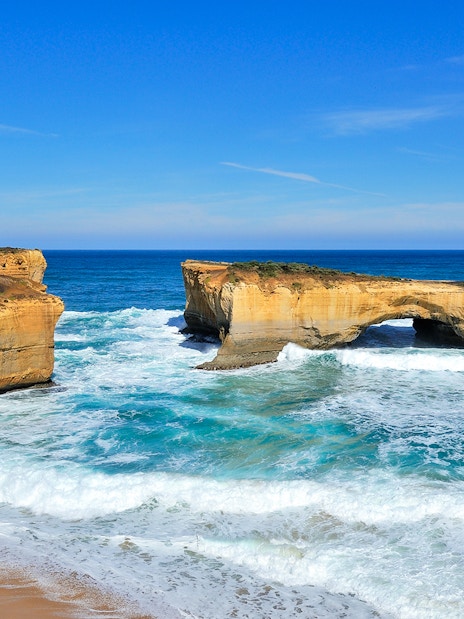 London Bridge rock formation along the Great Ocean Road, Australia.