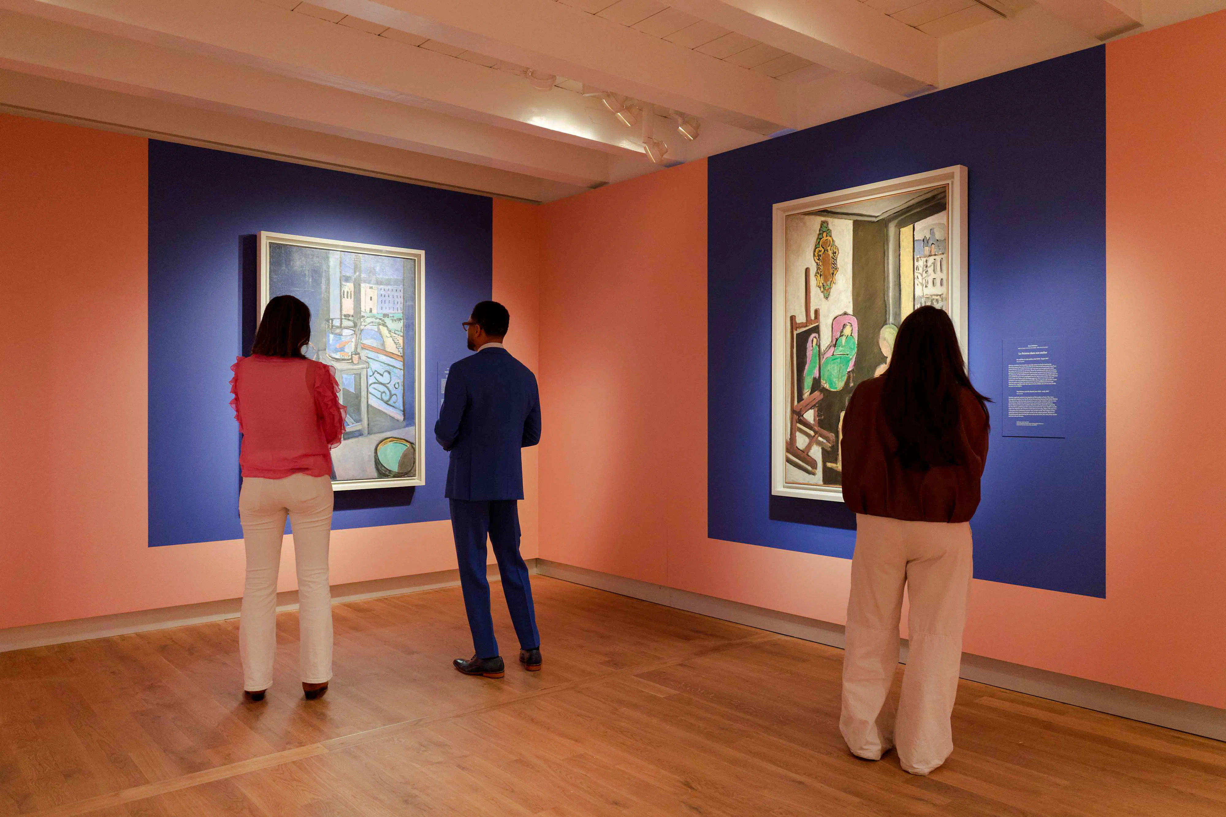 Visitors viewing Matisse paintings at Chez Matisse exhibition, Amsterdam.
