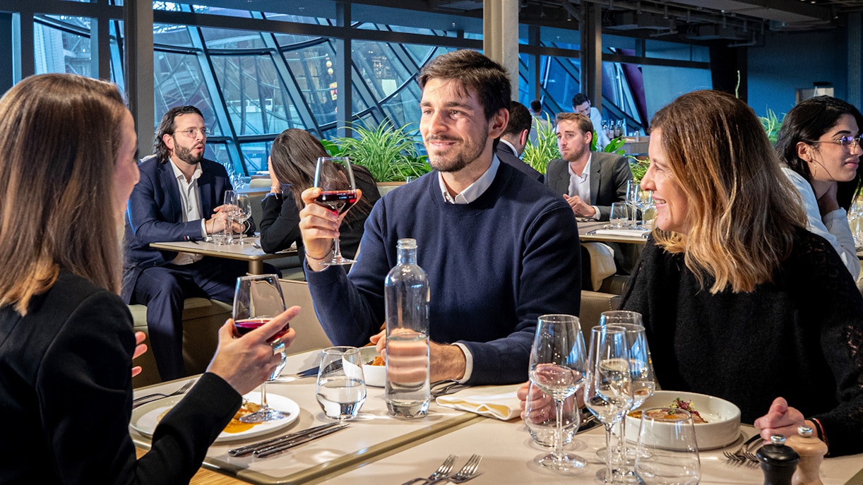 Group of friends eating