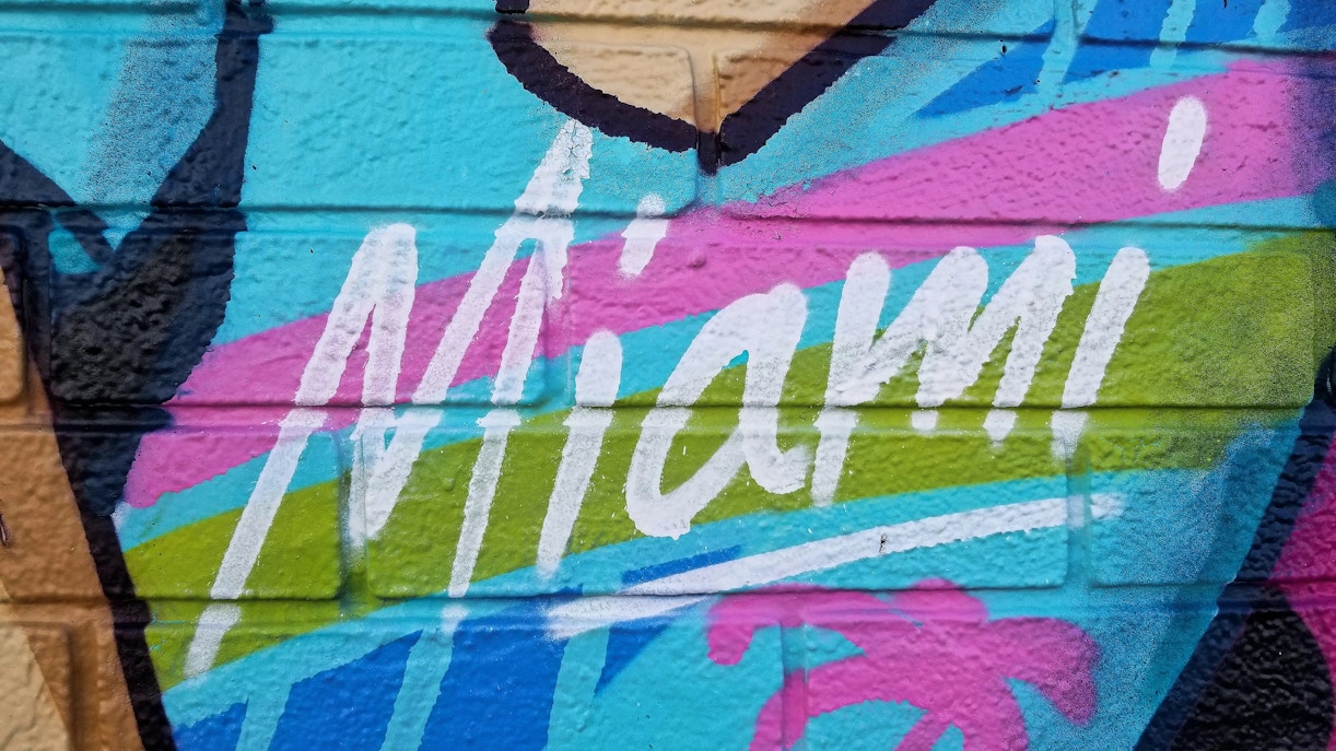 Wynwood Walls mural featuring vibrant street art in Miami's Wynwood Art District.