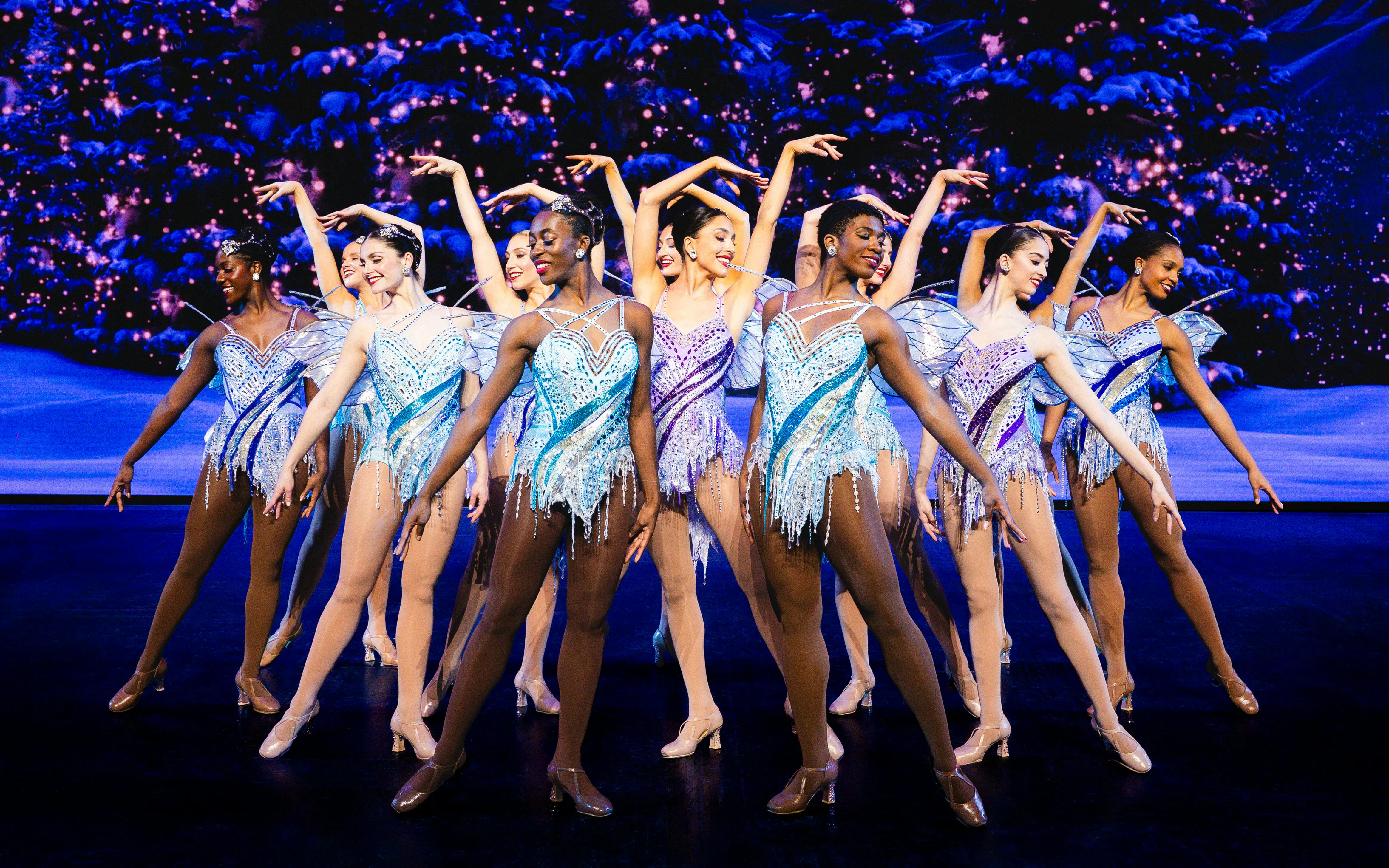 Dancers performing in the Christmas Spectacular Starring the Radio City Rockettes.