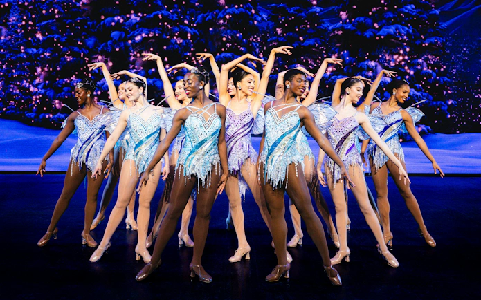 Dancers performing in the Christmas Spectacular Starring the Radio City Rockettes.
