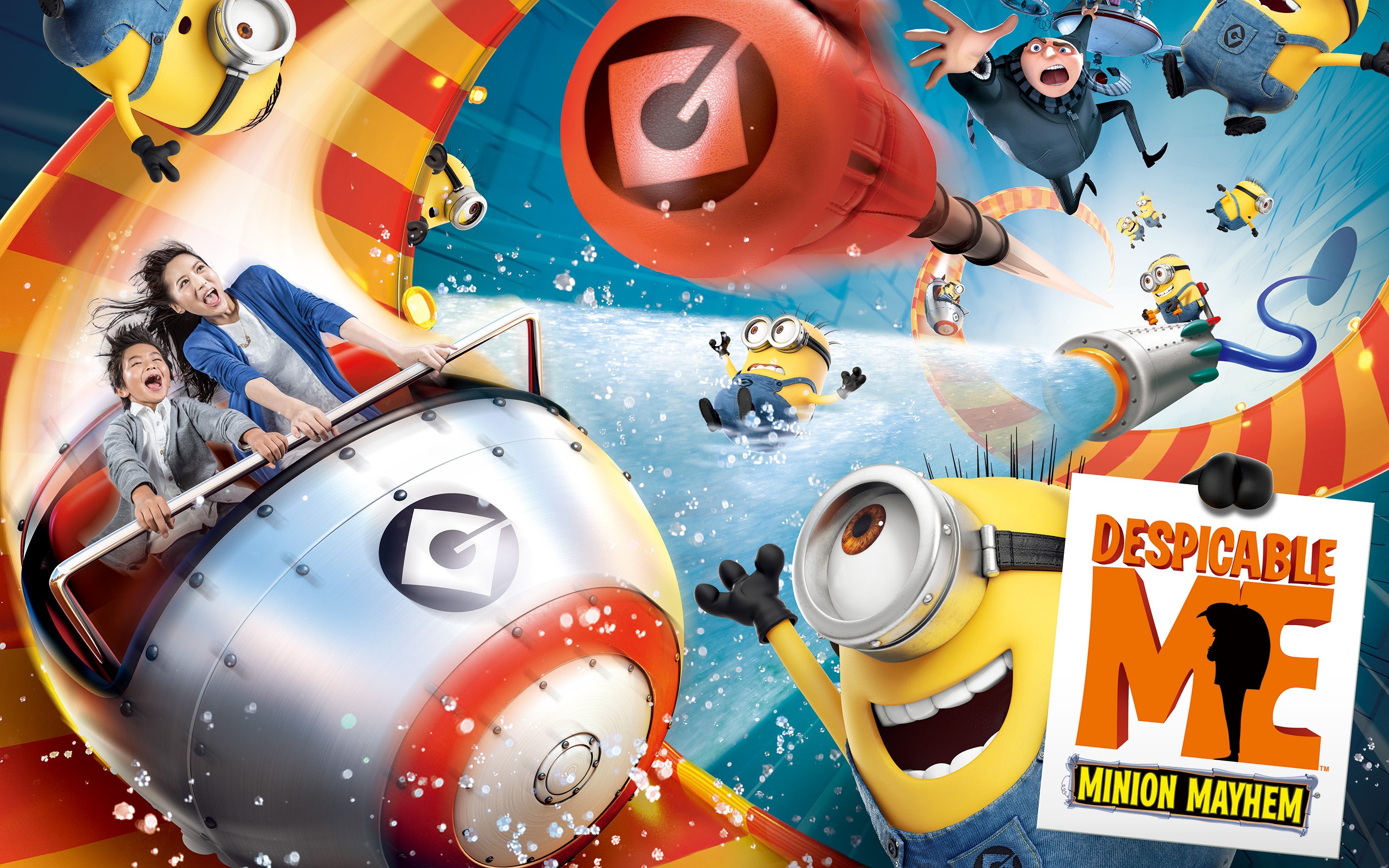 Visitors enjoying Despicable Me Minion Mayhem ride at Universal Studios Japan.