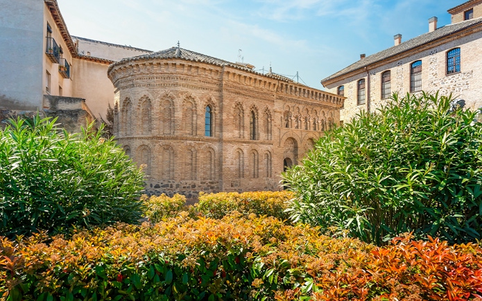 Mosque of Cristo de la Luz Chapel with garden, Toledo, Spain.