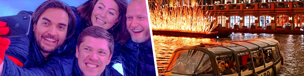 In un'unica combo: Biglietti Salta la Fila per Amsterdam Icebar + Crociera di 75 minuti per piccoli gruppi al Festival delle Luci di Amsterdam