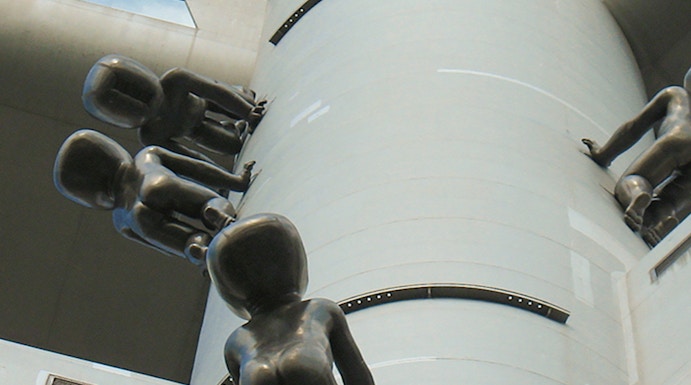 Crawling baby sculptures on Zizkov Tower, Prague.