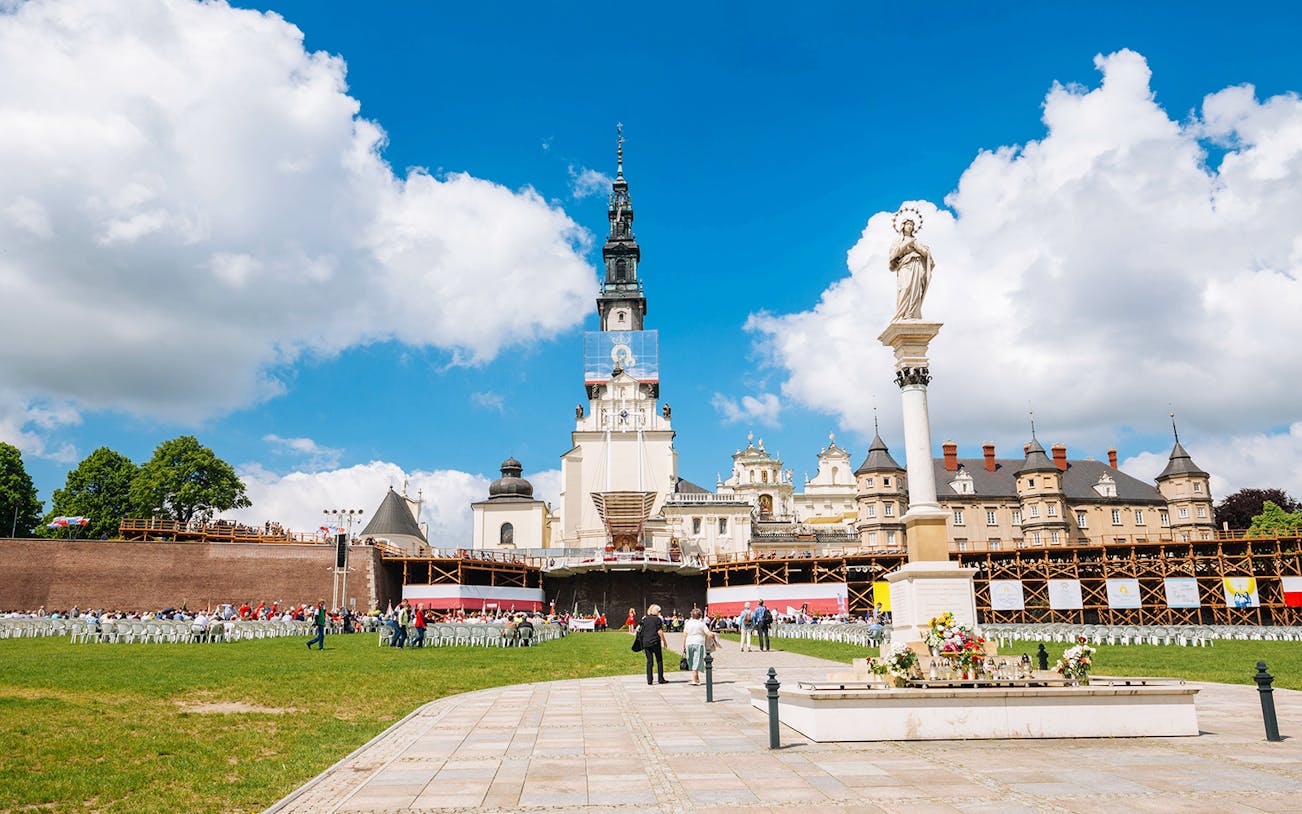 Jasna Gora Monastery with Black Madonna icon, Częstochowa, Poland, viewed from the courtyard.